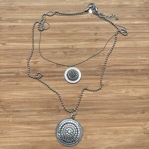 Chico Silver Double Medallion Pendant Necklace